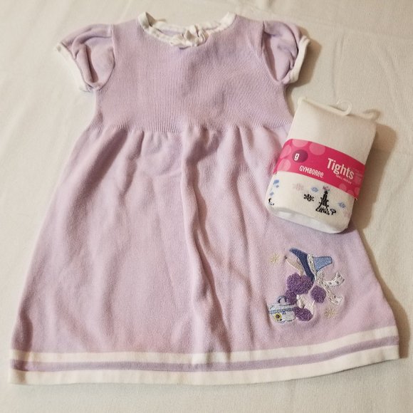 Gymboree Vintage European Holiday 2T VGUC dress, NWT 2-3 yrs. tights set. - Picture 1 of 4